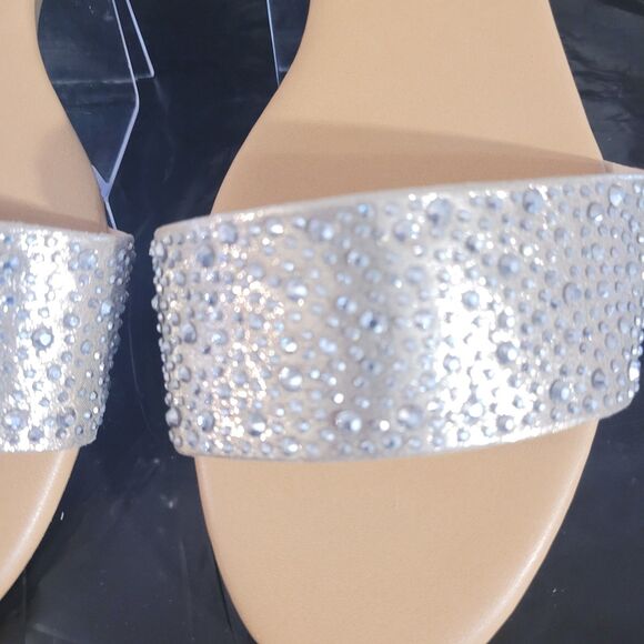 INC International Concepts Pearl Zina Pearl Gold Sz8 Slides Shiny NIB - Picture 2 of 11